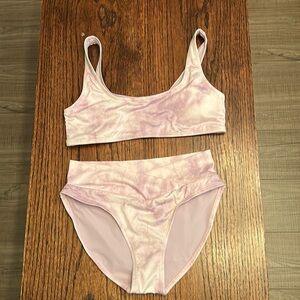 GAP two piece purple and white swim suit